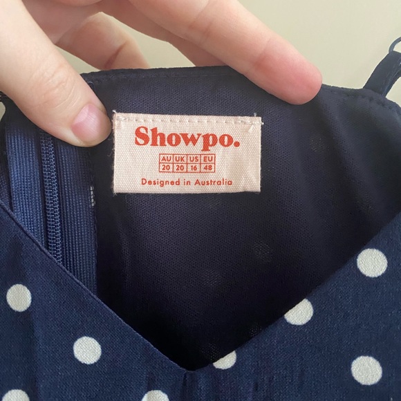 Navy polka dot showpo jumpsuit - Picture 2 of 3